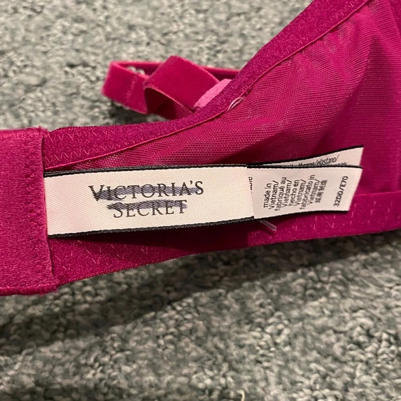 New! Victoria’s Secret Dream Angels Lined Demi Purple Pink Velvet Lace Bra 16140 - Picture 8 of 13